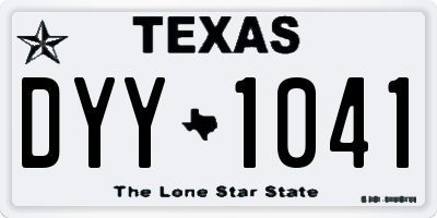 TX license plate DYY1041