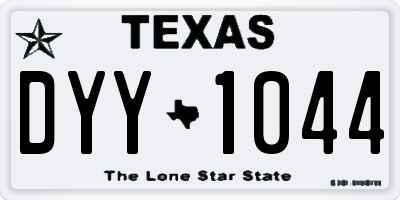 TX license plate DYY1044