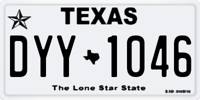 TX license plate DYY1046