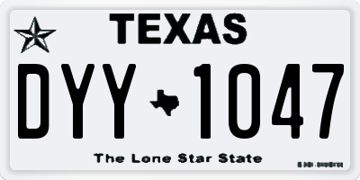 TX license plate DYY1047