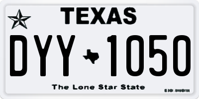 TX license plate DYY1050