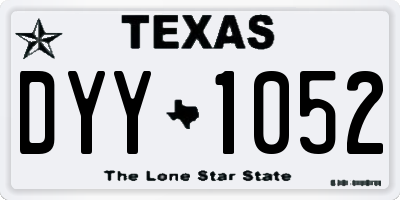 TX license plate DYY1052