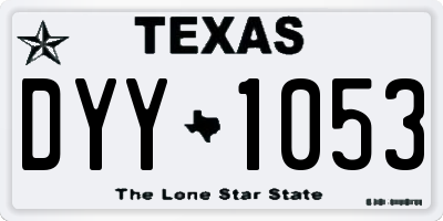 TX license plate DYY1053