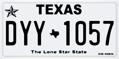 TX license plate DYY1057