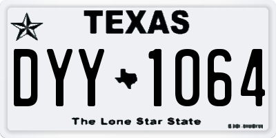 TX license plate DYY1064