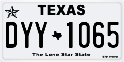 TX license plate DYY1065