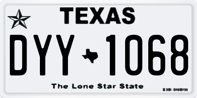 TX license plate DYY1068