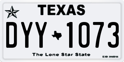 TX license plate DYY1073