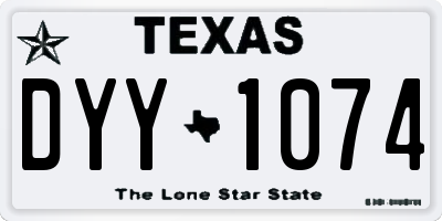 TX license plate DYY1074