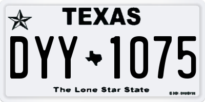 TX license plate DYY1075