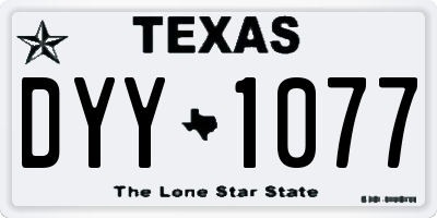TX license plate DYY1077