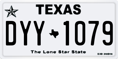 TX license plate DYY1079