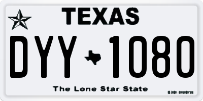 TX license plate DYY1080