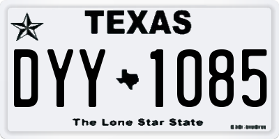TX license plate DYY1085