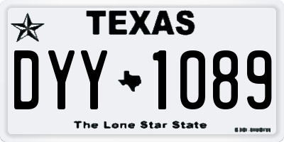 TX license plate DYY1089
