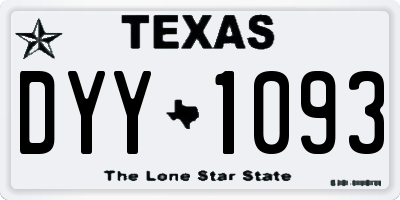 TX license plate DYY1093