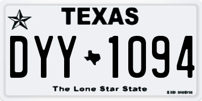 TX license plate DYY1094