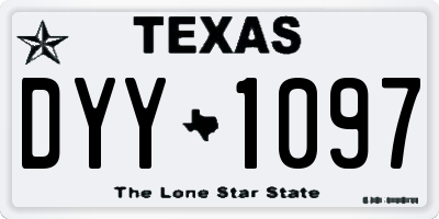 TX license plate DYY1097