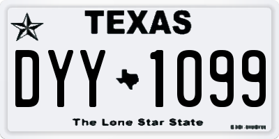 TX license plate DYY1099