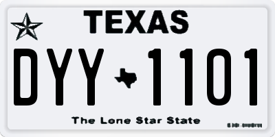 TX license plate DYY1101