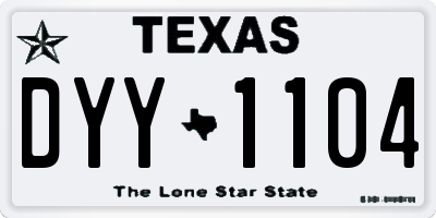 TX license plate DYY1104