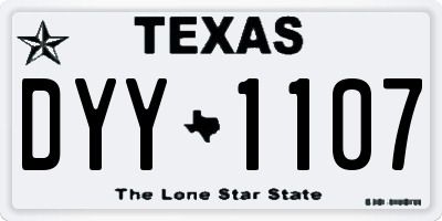 TX license plate DYY1107