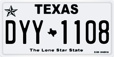 TX license plate DYY1108