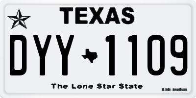 TX license plate DYY1109