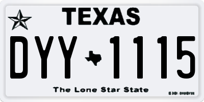 TX license plate DYY1115
