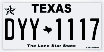 TX license plate DYY1117