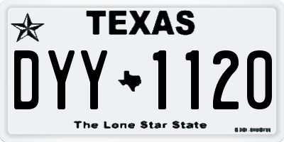 TX license plate DYY1120