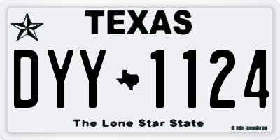 TX license plate DYY1124