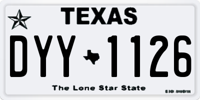 TX license plate DYY1126