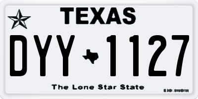 TX license plate DYY1127