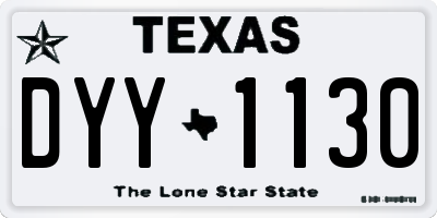 TX license plate DYY1130