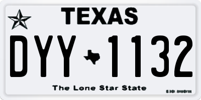 TX license plate DYY1132