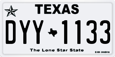 TX license plate DYY1133