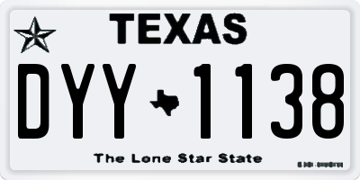 TX license plate DYY1138