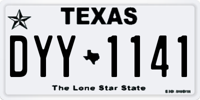 TX license plate DYY1141