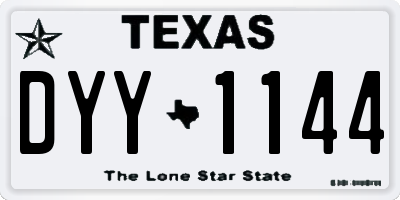 TX license plate DYY1144