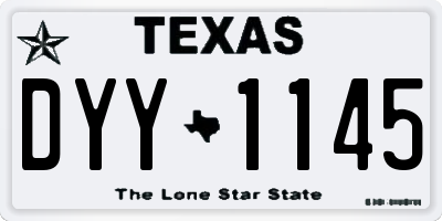 TX license plate DYY1145