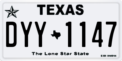 TX license plate DYY1147