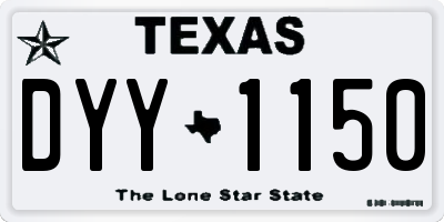 TX license plate DYY1150