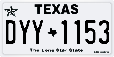 TX license plate DYY1153