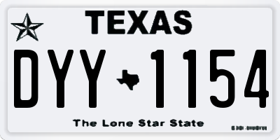 TX license plate DYY1154