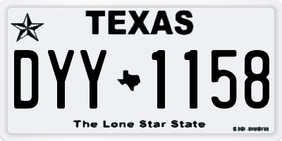 TX license plate DYY1158
