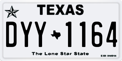 TX license plate DYY1164