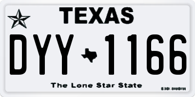 TX license plate DYY1166