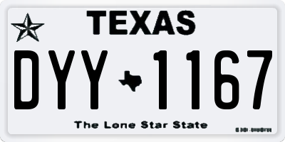 TX license plate DYY1167