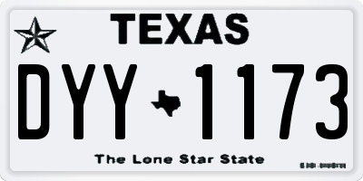 TX license plate DYY1173